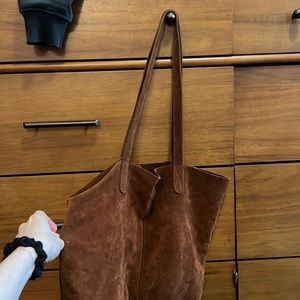 COPY - TOMS brown suede bag, used